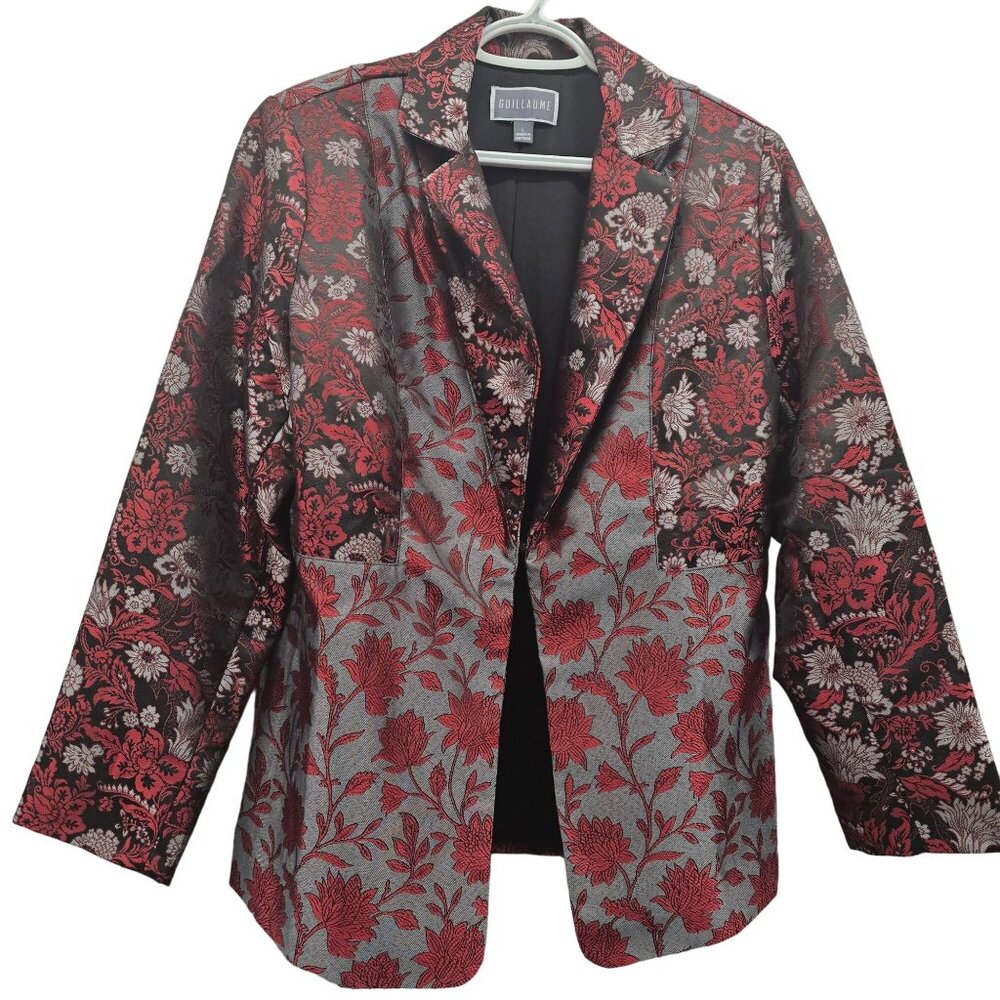 Guillaume Womens Floral Blazer Jacket Size L